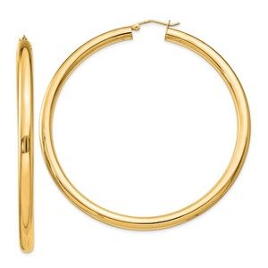 Sterling Silver Flash Gold-plated 4mm Round Hoop Earrings